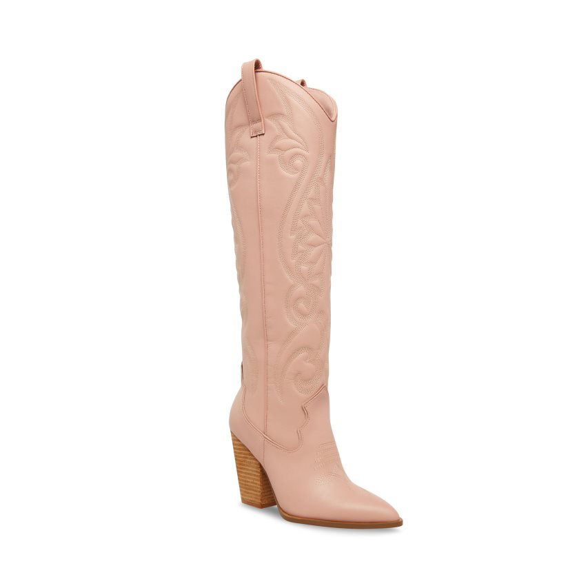 Botas Hasta La Rodilla Steve Madden Lasso Cuero Mujer Rosas | ES UQ04E3